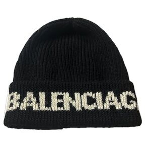 Balenciaga Black Ribbed Knit Beanies Unifit 💯Authentic Guaranteed